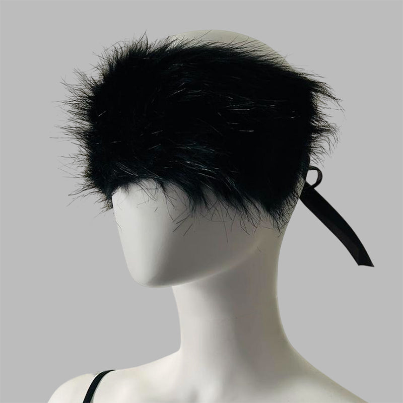 Faux Fur Satin Tie Blindfold