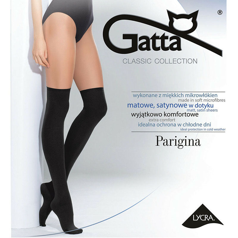 Gatta Parigina 300 Denier Opaque Over The Knee Socks - Leggsbeautiful