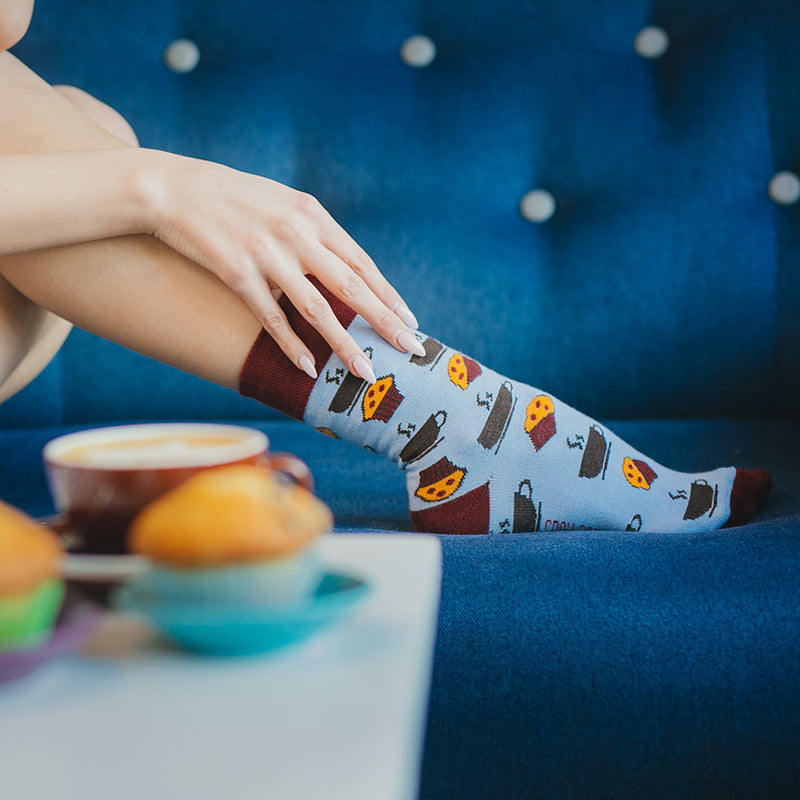 Spox Sox Cotton Socks With Coffee & Muffin Print