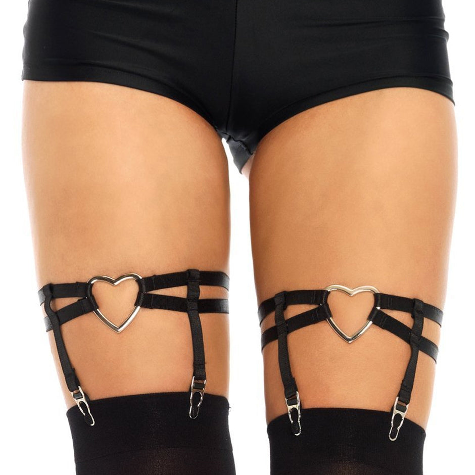 Leg Avenue Elastic Heart Single Pair Leg Suspenders - Leggsbeautiful