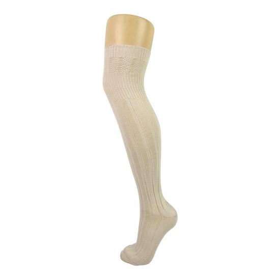 Soft Wool/Acrylic Blend Ribbed Knit Over The Knee Socks - Leggsbeautiful