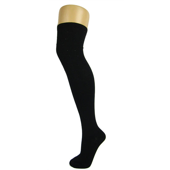 Be Snazzy Cotton Blend Studded Over The Knee Socks - Leggsbeautiful