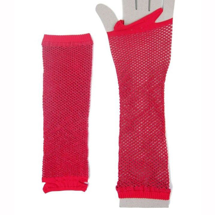 Classified Long Stretchy Lurex Fishnet Gloves - Leggsbeautiful