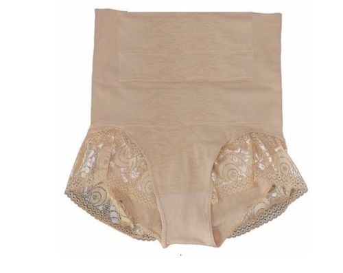 High Waist Lace Trim Thong Medium Control Pants - Leggsbeautiful