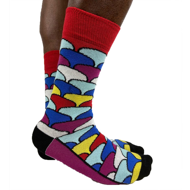 Luv Socks Men's Cotton Blend Fantasy Print Crew Socks