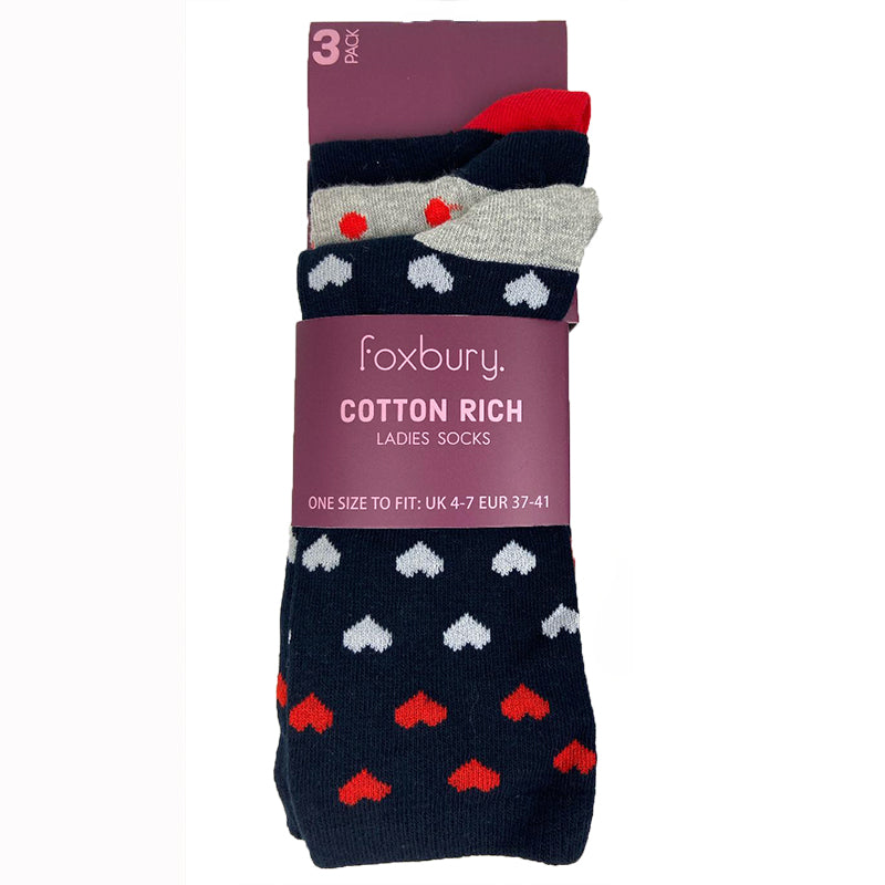 Foxbruy Cotton Blend 3 Pack Patterned Ankle Socks