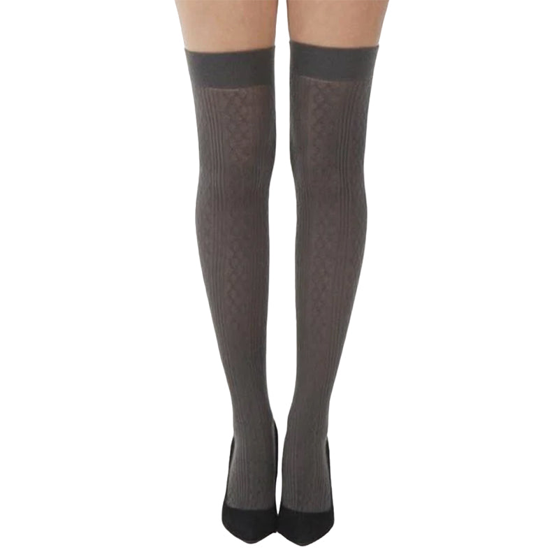 Load image into Gallery viewer, Pamela Mann Soft Acrylic Cable Knit Over The Knee Socks
