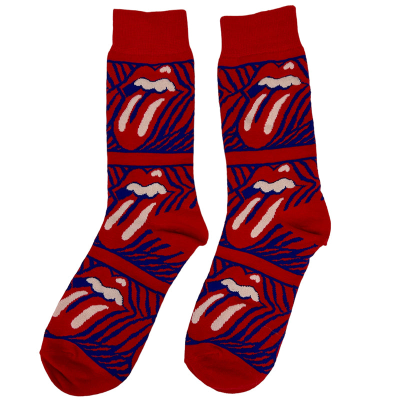 Moxi Unisex Combed Cotton Lip Print Crew Socks