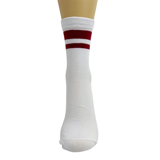 Cotton Blend Stripe Top Ankle Socks
