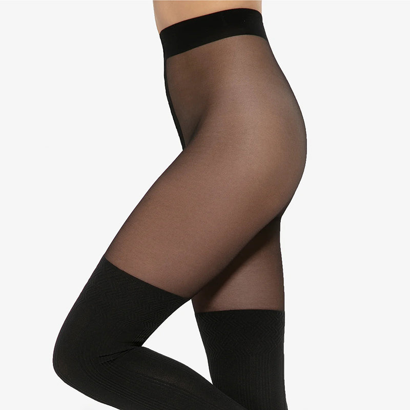 
                      
                        Gatta Girl Up 45 20/60 Patterned Mock Over Knee Tights
                      
                    
