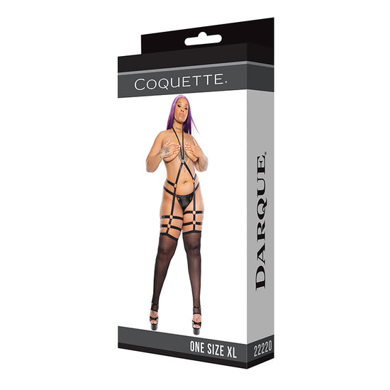 Coquette Plus Size Halter Harness Stirrup Bodystocking