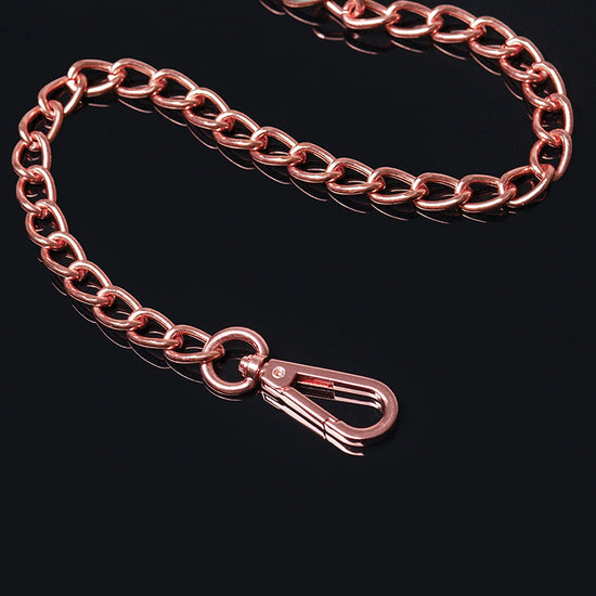 Coquette Premium Faux Leather & Rose Gold Chain Fetish Leash