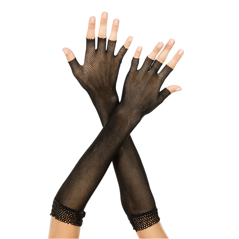 Music Legs Elbow length fingerless fishnet Gloves