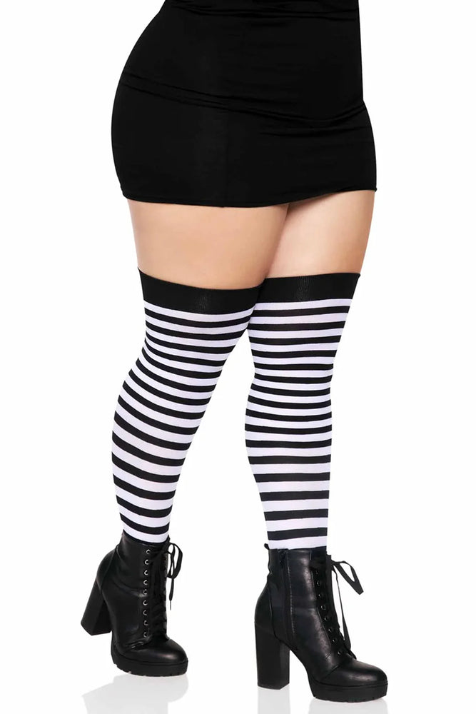 
                      
                        Leg Avenue Plus Size Coloured Stripe Thigh Highs
                      
                    
