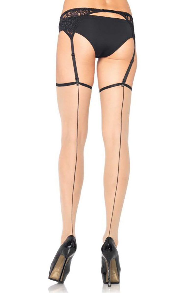 Leg Avenue Sheer Contrast Backseam Stockings