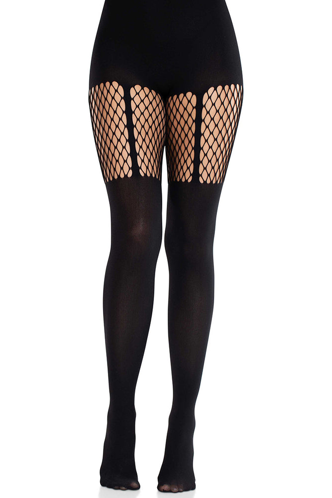 
                      
                        Leg Avenue Garter Illusion Tights with Net Detail
                      
                    