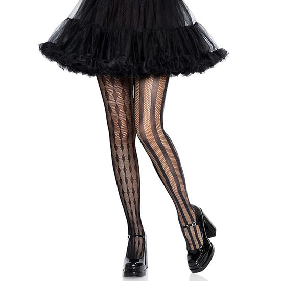 Leg Avenue Harlequin Diamond & Stripe Net Tights