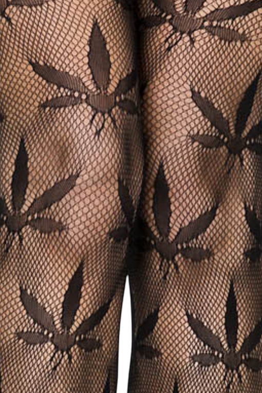 
                      
                        Music Legs Leaf Print Suspender Tights
                      
                    