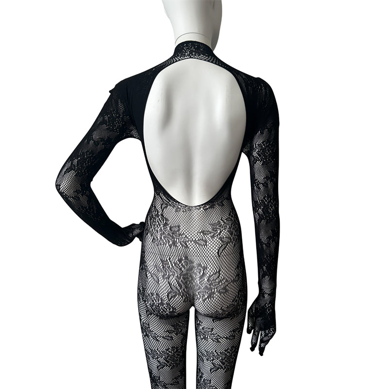 
                      
                        Chloe Gloved Footless Lace Open Back Bodystocking
                      
                    