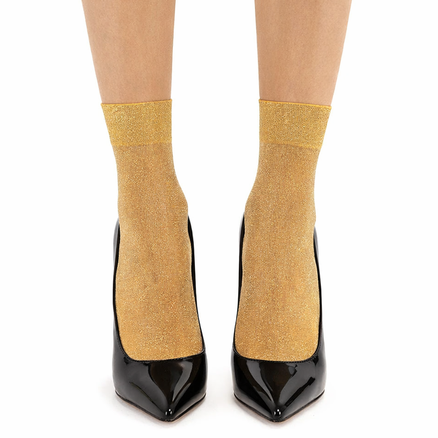 Fiore Brillo 60 Denier Lurex Shimmer Ankle Socks - LEGGSBEAUTIFUL