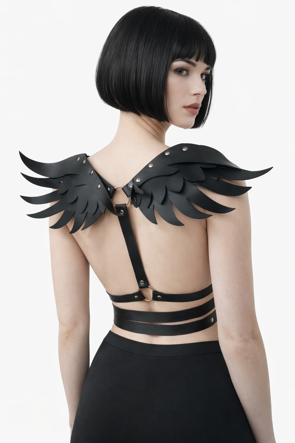 Vegan Leather Harness Angel Wings