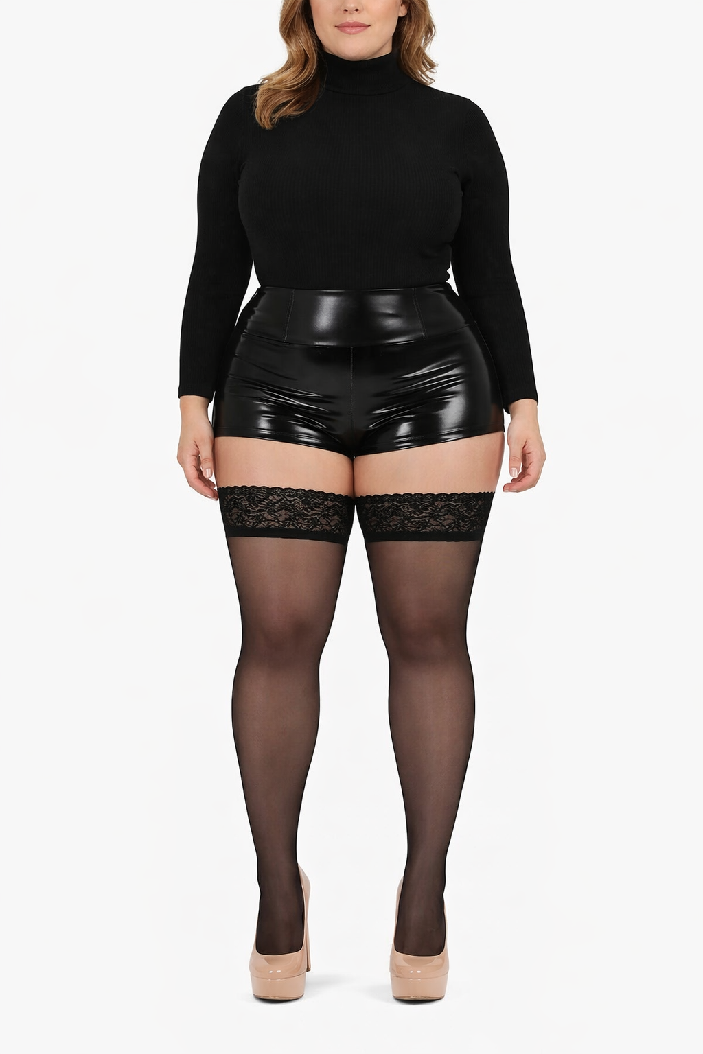 Pamela Mann Sheer Plus Size Lace Top Stockings