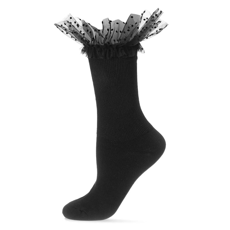 MeMoi Confetti Surprise Tulle Fashion Crew Socks