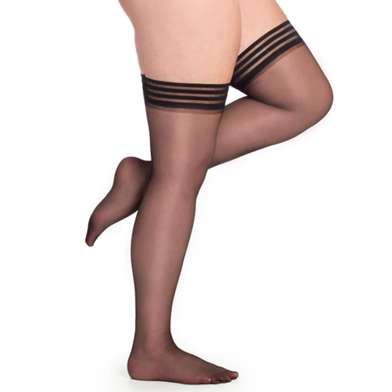 Pamela Mann Plus Size 20 Denier Sheer Tri-Band Hold Ups