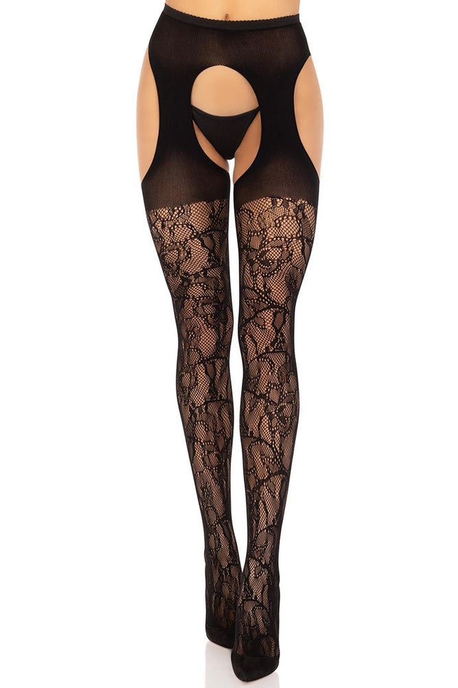 
                      
                        Leg Avenue Eyelet Rose Lace Suspender Tights
                      
                    