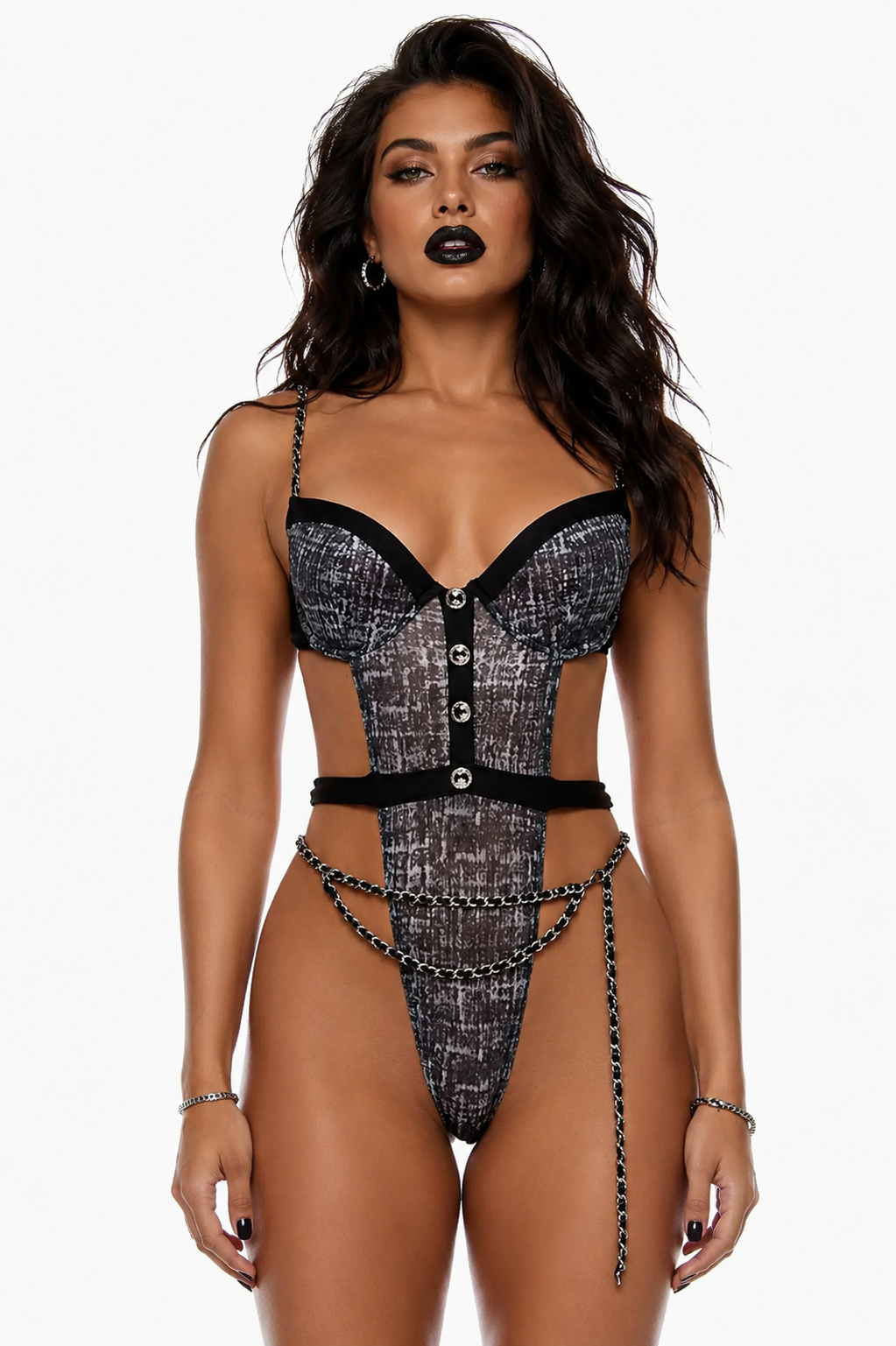 ForPlay Keep It Classy Mesh Teddy Lingerie Set