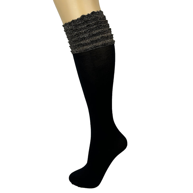 Load image into Gallery viewer, Veneziana Frill Top Knee High Socks
