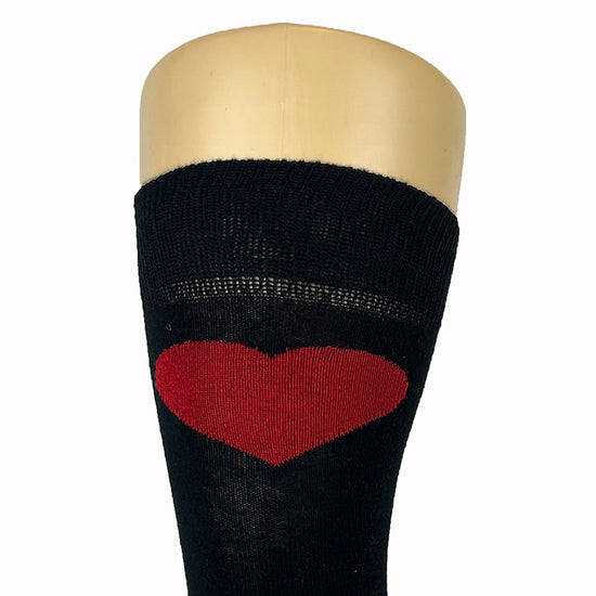 Cotton Blend Over The Knee Socks With Heart