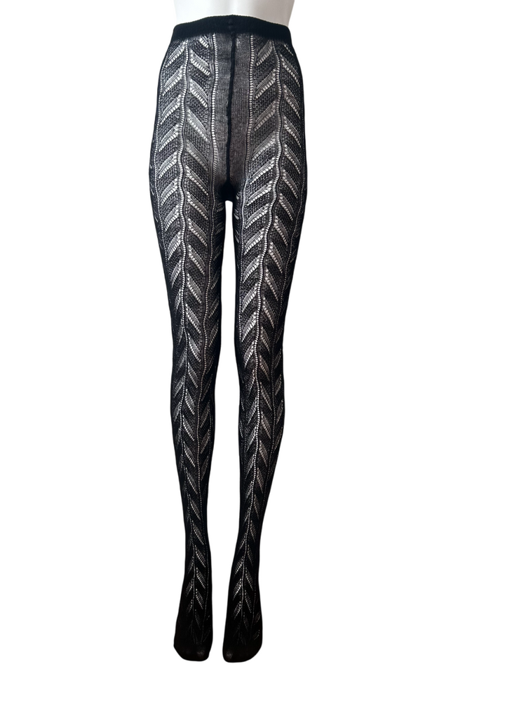 Natori Chevron Knit Pointelle Tights