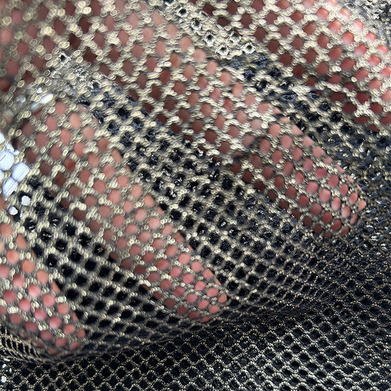 Coquette Gold Lurex Fishnet Seamed Stirrup Stockings