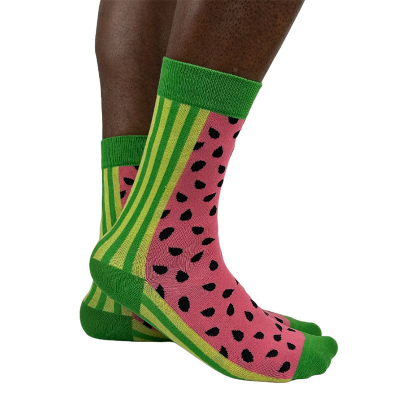 Men's Cotton Blend Watermelon Crew Socks