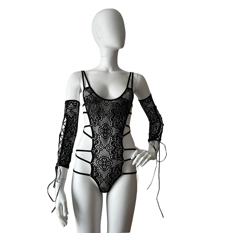 
                      
                        Music Legs Strappy Lace Teddy & Arm Sleeve Set
                      
                    