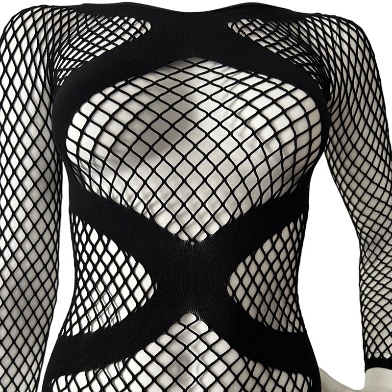 
                      
                        Music Legs Diamond Net Bodysuit With Thong Back
                      
                    