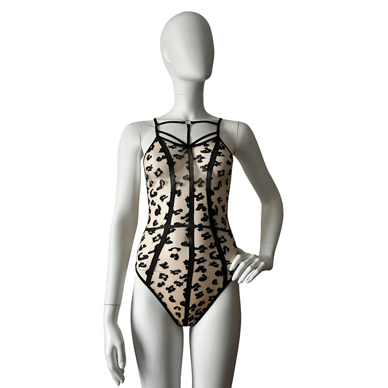 
                      
                        Elegant Moments Plus Size Sheer Leopard Print Teddy
                      
                    
