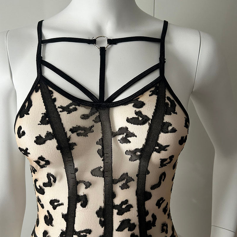 
                      
                        Elegant Moments Plus Size Sheer Leopard Print Teddy
                      
                    
