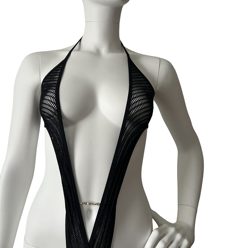SHADOW Crotchless Ouvert Deep V Body