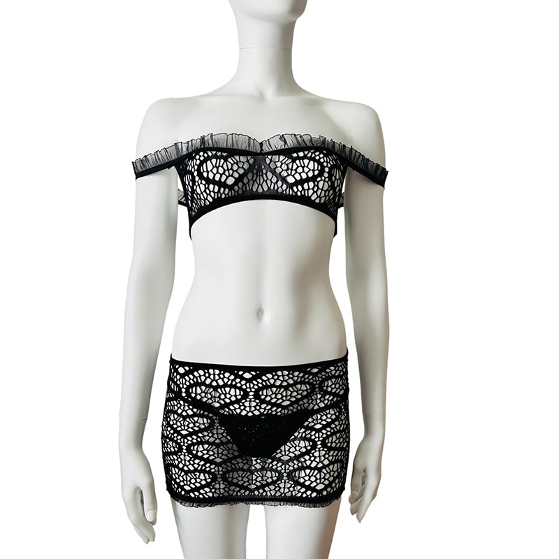 
                      
                        Leg Avenue 3 PC Net Crop Top, Mini Skirt, & G-String
                      
                    