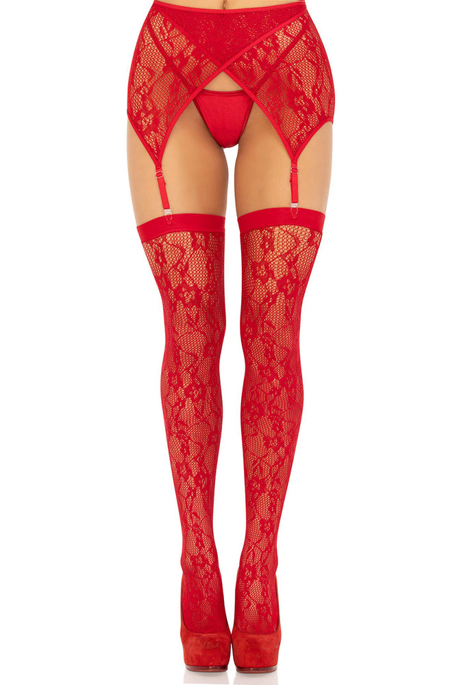 
                      
                        Leg Avenue Lace Thigh Highs & Garter Belt
                      
                    