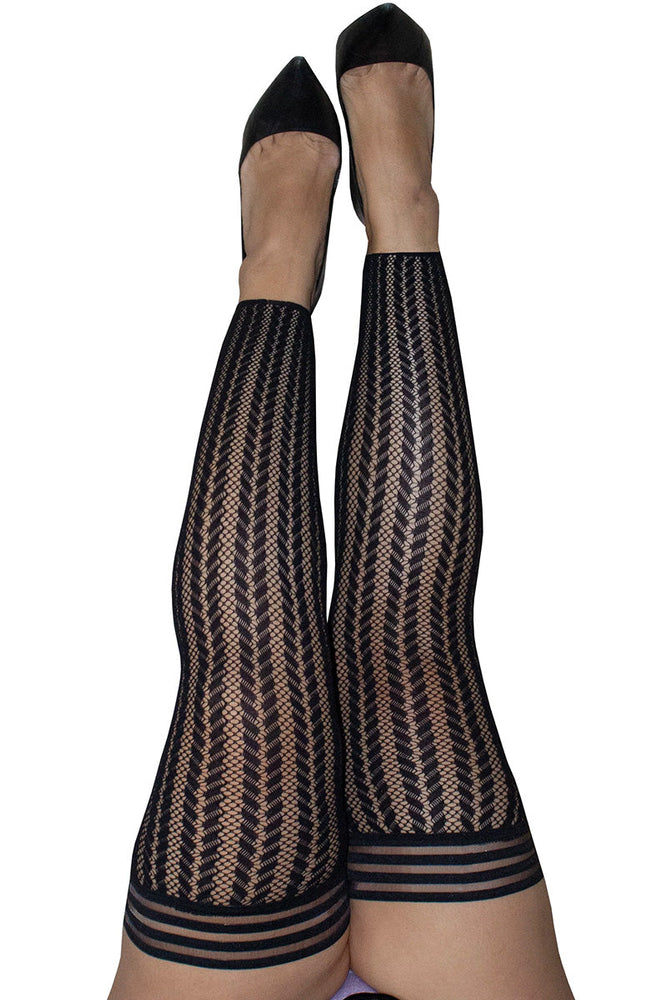 Kix'ies Lindsay Plus Size Fishnet Footless Thigh-High Stockings