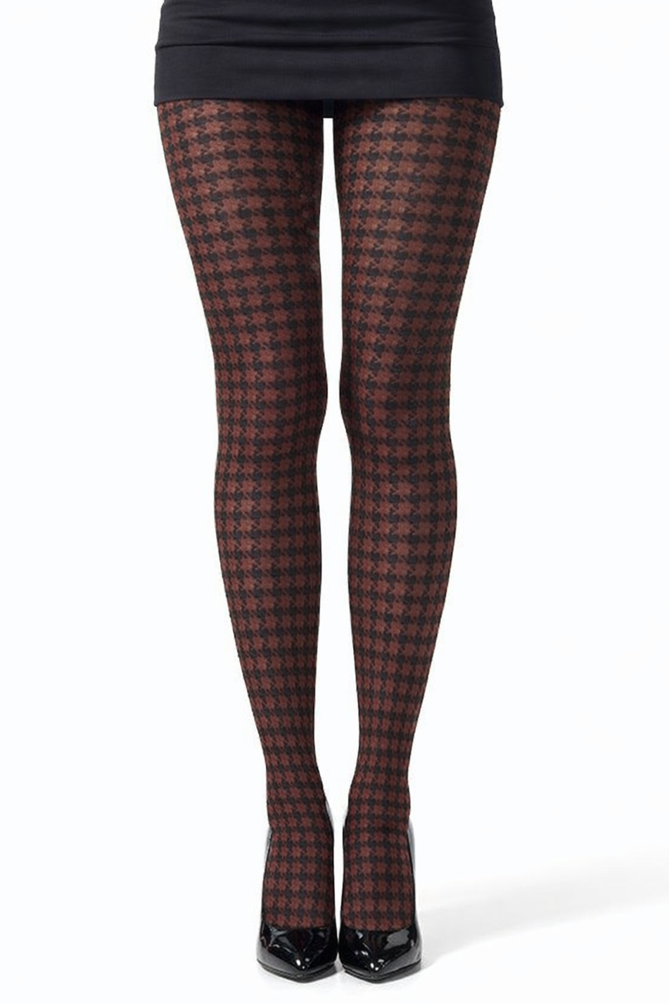 Music Legs Thick Dogtooth Opaque Tights - LEGGSBEAUTIFUL