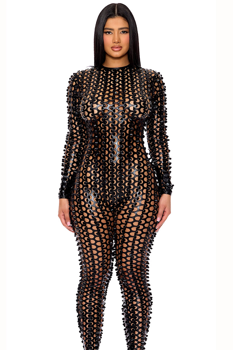 ForPlay Laser Cut Pothole Jumpsuit
