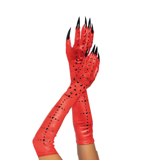 Leg Avneue Rhinestone Devil Claw Gloves