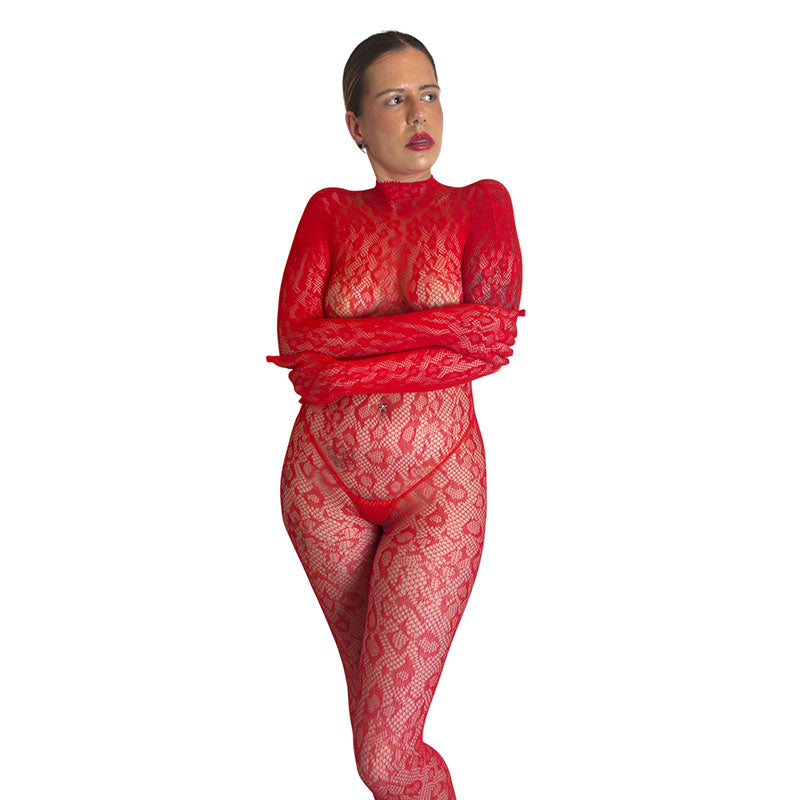 
                      
                        KITTY Gloved Woven Fishnet Leopard Print Bodystocking
                      
                    