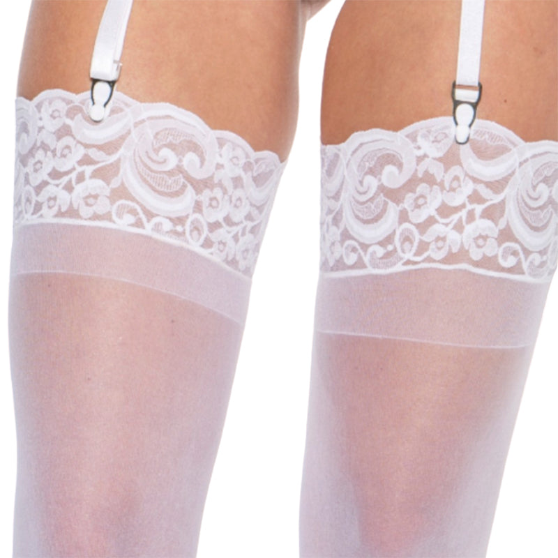 Shirley Of Hollywood Sheer Lace Top Stockings