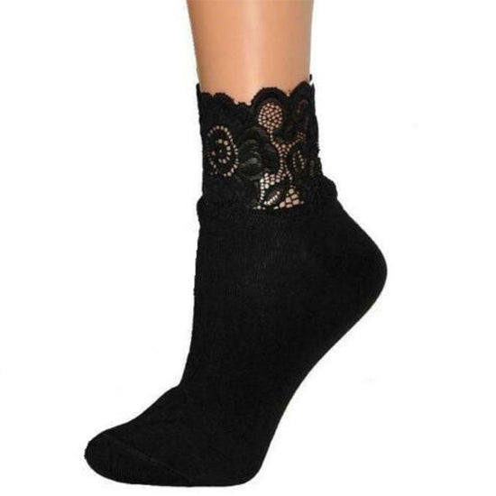 Milena Cotton Blend Lace Top Ankle Socks