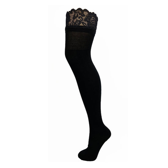 Milena Cotton Blend Lace Top Over The Knee Socks